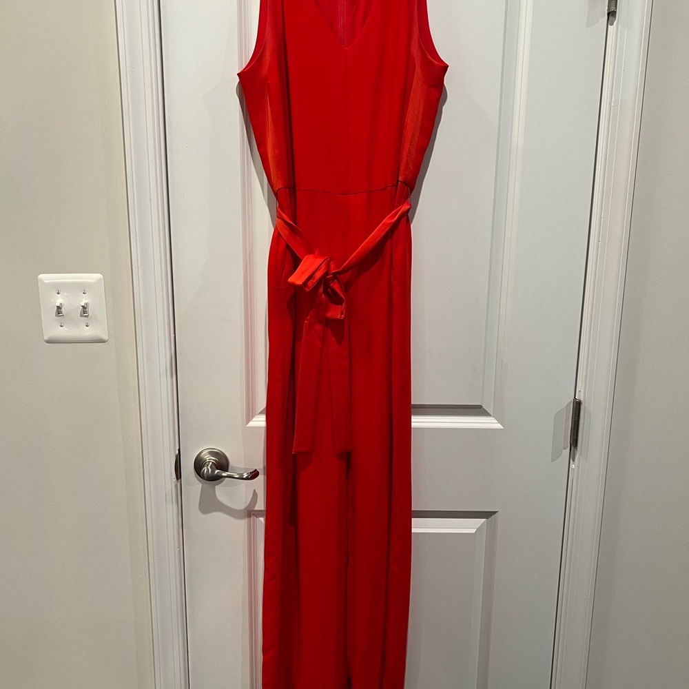 Elegant Red Sleeveless Jumpsuit